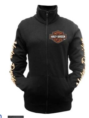 Women's Oconomowoc, WI Harley Davidson double sided zip up jacket sz. S